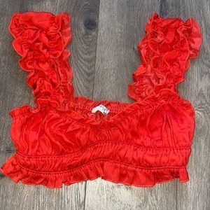 Free People ruffle crop top